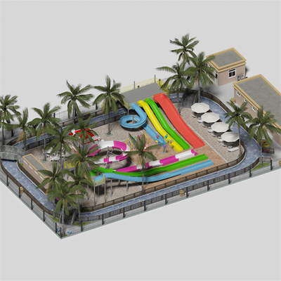 Parque acuático de 1500 metros cuadrados con toboganes de agua Río perezoso Casa de agua Diseño para todas las edades
