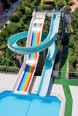 Piscina Residencial Comercial Fibra de vidrio tobogán Equipo de juego acuático 6-10mm de espesor Abierto de alta velocidad de combinación de arco iris tobogán adecuado para parques acuáticos Hotel