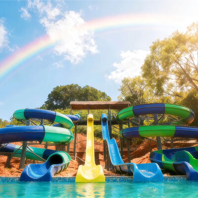 Un buen precio. Open Spiral Water Slide Combination Fiberglass Rides Game Use For Outdoor Family Swimming Pool Aqua Park Customized 2D Design en línea