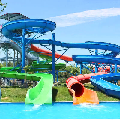 calidad Parque acuático doble espiral cerrada combo tobogán de fibra de vidrio para parques acuáticos Piscinas adultos niños Fábrica