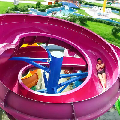 Parque acuático espiral abierto tobogán de fibra de vidrio paseo de diversión personalizado para adultos para uso comercial
