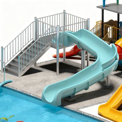 Un buen precio. 1.4m Fibra de vidrio abierta de la piscina tobogán adulto niño equipo de juego acuático para parques acuáticos comerciales para la venta en línea