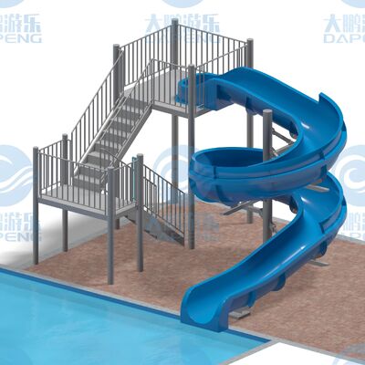 Un buen precio. Juego de piscina de fibra de vidrio de deslizamiento en espiral personalizado para parques de diversiones Deportes acuáticos al aire libre en línea