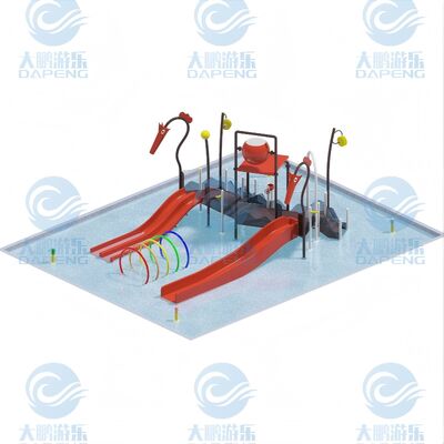 Equipo de juegos acuáticos 15x12m Fibra de vidrio acero galvanizado Casa de juegos acuáticos comerciales para parques acuáticos