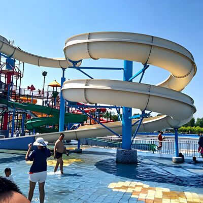 Un buen precio. Venta al por mayor de Fibra de vidrio comercial Espiral de agua deslizante 6-8 mm de espesor Equipo de parque acuático con 1 año de garantía en línea