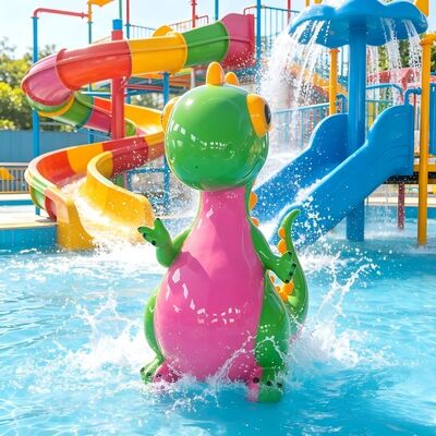 Equipo colorido del juego del agua de los niños del tema del dinosaurio para la diversión al aire libre del cojín del chapoteo y del parque acuático