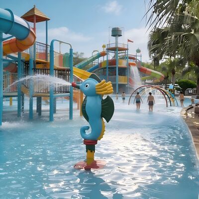 Temática del caballo de mar Niños Juego de agua para la plataforma de salpicadura comercial y el parque de la piscina del resort