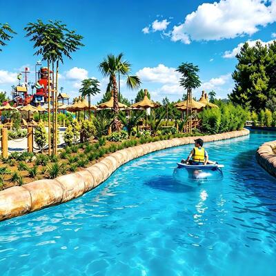 Un buen precio. Diseño y equipamiento del proyecto comercial Lazy River para parque acuático profesional y resort acuático en línea