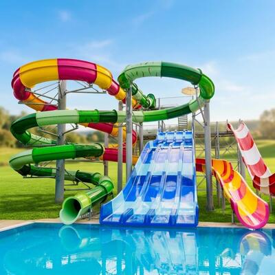 Slide de agua de fibra de vidrio en espiral cerrada personalizada 6-10 mm de espesor para hoteles comerciales Resorts Piscina Parque acuático