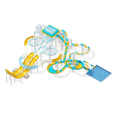 Un buen precio. Commercial 12m de altura tobogán acuático de fibra de vidrio Arco iris color equipo de parque acuático juego para adultos en línea