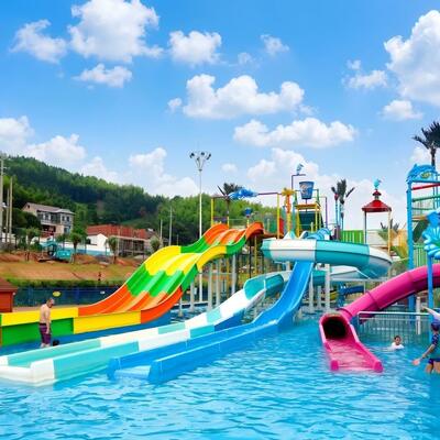 Un buen precio. Tobogán de agua de altura personalizada para piscina, juego combinado de fibra de vidrio para uso en parques acuáticos en línea