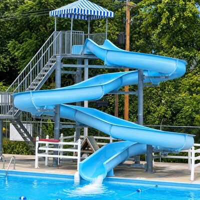 Fiberglass Spiral Water Slide Custom Curved Slide For Aquatic Park With1-Year Warranty