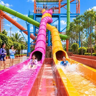 calidad Venta caliente Fibra de vidrio Deslizador de agua en espiral Fibra de vidrio para parque acuático piscina para adultos Fábrica