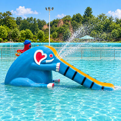 calidad Tobogán de agua compacto de fibra de vidrio con forma de delfín para piscinas infantiles con colores personalizados brillantes Fábrica