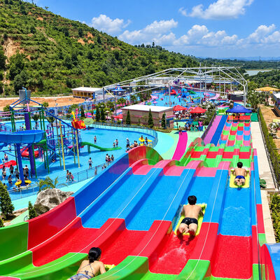 Un buen precio. Slide de piscina de fibra de vidrio de varios carriles para parques acuáticos al aire libre online