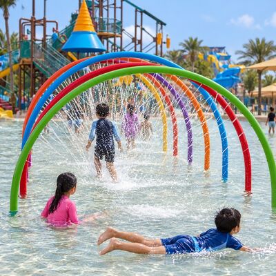 Un buen precio. Bucles de agua de arcoíris de acero galvanizado para juegos interactivos de splash pad online
