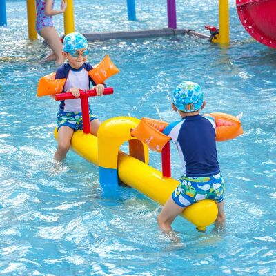 Un buen precio. Equipo interactivo de juego acuático con balancín de acero galvanizado para tobogán acuático de parque infantil online