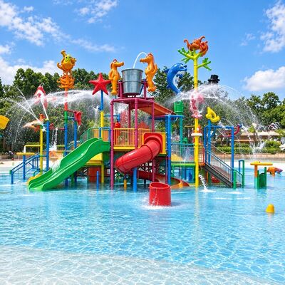 Calidad Seahorse Ocean Parque temático Parque acuático de juegos Multi Slide con Fibra de agua Pad OEM Fábrica