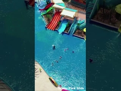 Parque temático de atracciones, Gran equipo de juego por encima de la piscina del suelo tobogán, proveedor de tobogán de fibra de vidrio